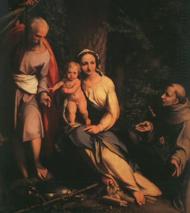 CORNELISZ VAN OOSTSANEN, Jacob The Rest on the Flight to Egypt with Saint Francis dfb china oil painting image